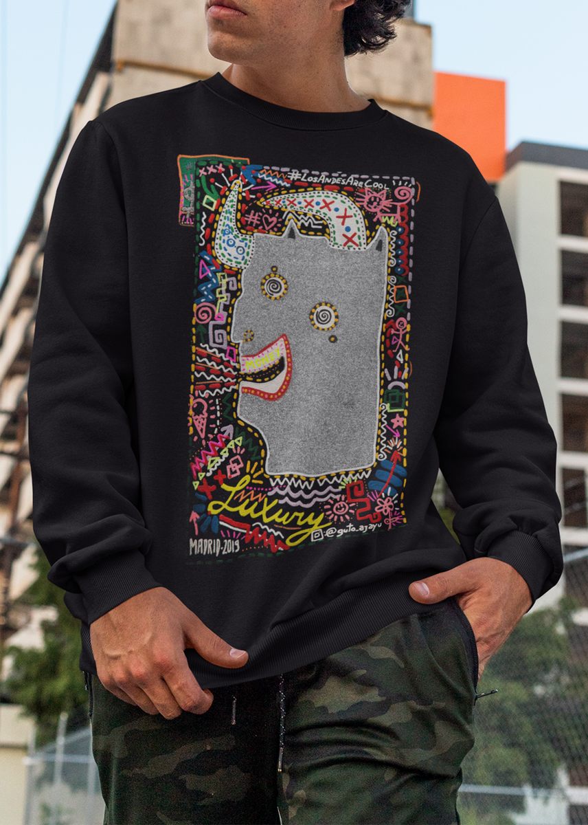 ST!NK artist GutoAjayu, Luxury Bull Men Sweater