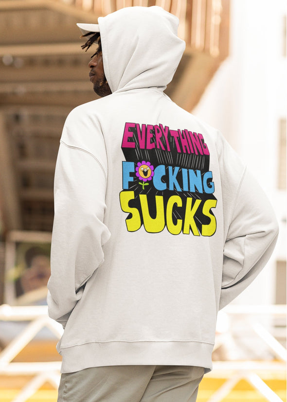 STINK - Two Sided Printing Unisex Organic Hoodie by DavidDeGrand_White