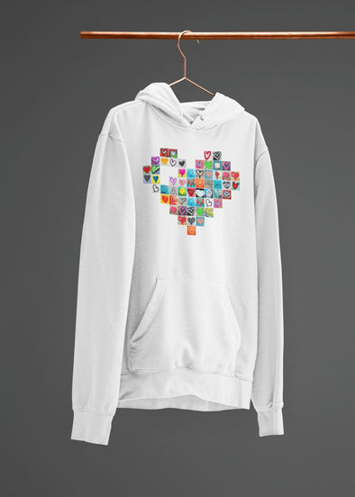 ST!NK - 55 Street Hearts - Front Print Hoodie_Arctic White