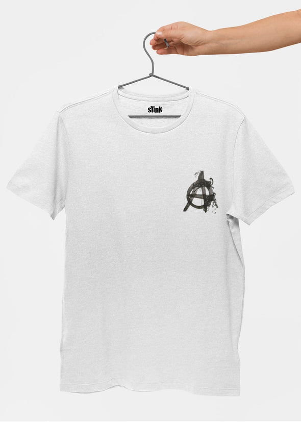 ST!NK - Anarchy, Back Print - Men Shirt_White