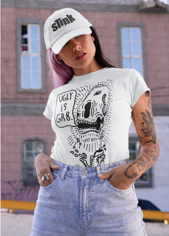 ST!NK - artist Caffeinated Doodler, UGLY White - Women Premium Organic Shirt