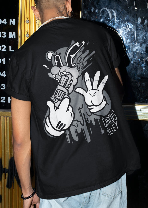 ST!NK - artist CircusAlley, Back Print - Men Shirt_Black