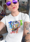 ST!NK - d.Fect Brain Damage- Women Organic Shirt - Authentic Street Art_White