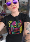 ST!NK - d.Fect Neon Skull- Women Organic Shirt - Authentic Street Art_Black