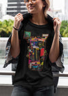 ST!NK - Guto Ajayu Pop Face- Ladies Premium Organic Shirt - Authentic Street Art_Black