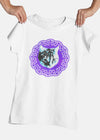 ST!NK - Lembo Crohet Cat Purple- Ladies Premium Organic Shirt - Authentic Street Art_White