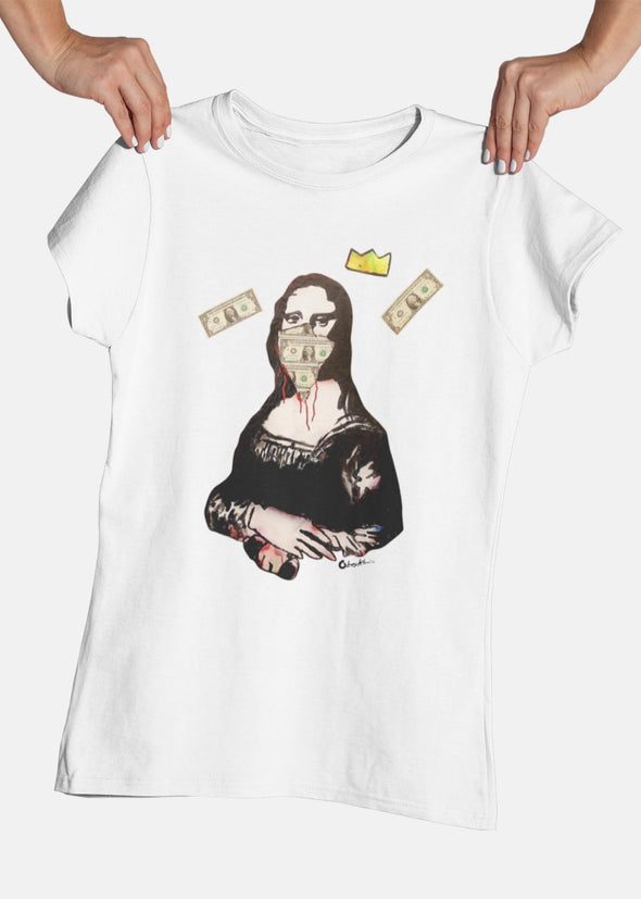 ST!NK - Obey Khirtz Monna Lisa- Ladies Premium Organic Shirt - Authentic Street Art_White