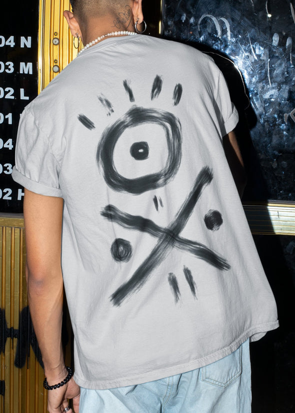 ST!NK - artist Visionox11 - Back Print Men Shirt_Pacific Grey